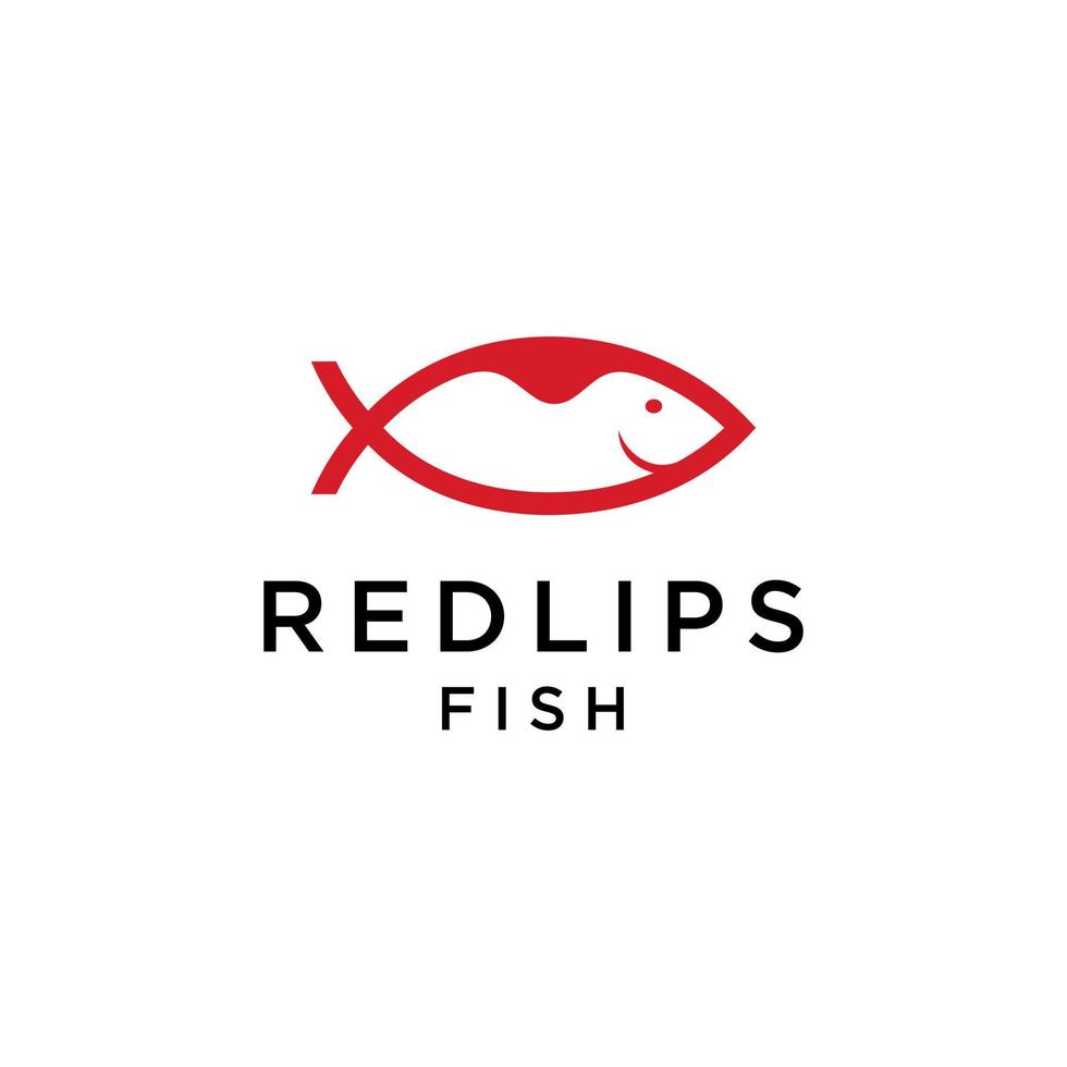 lips fish logo vector design