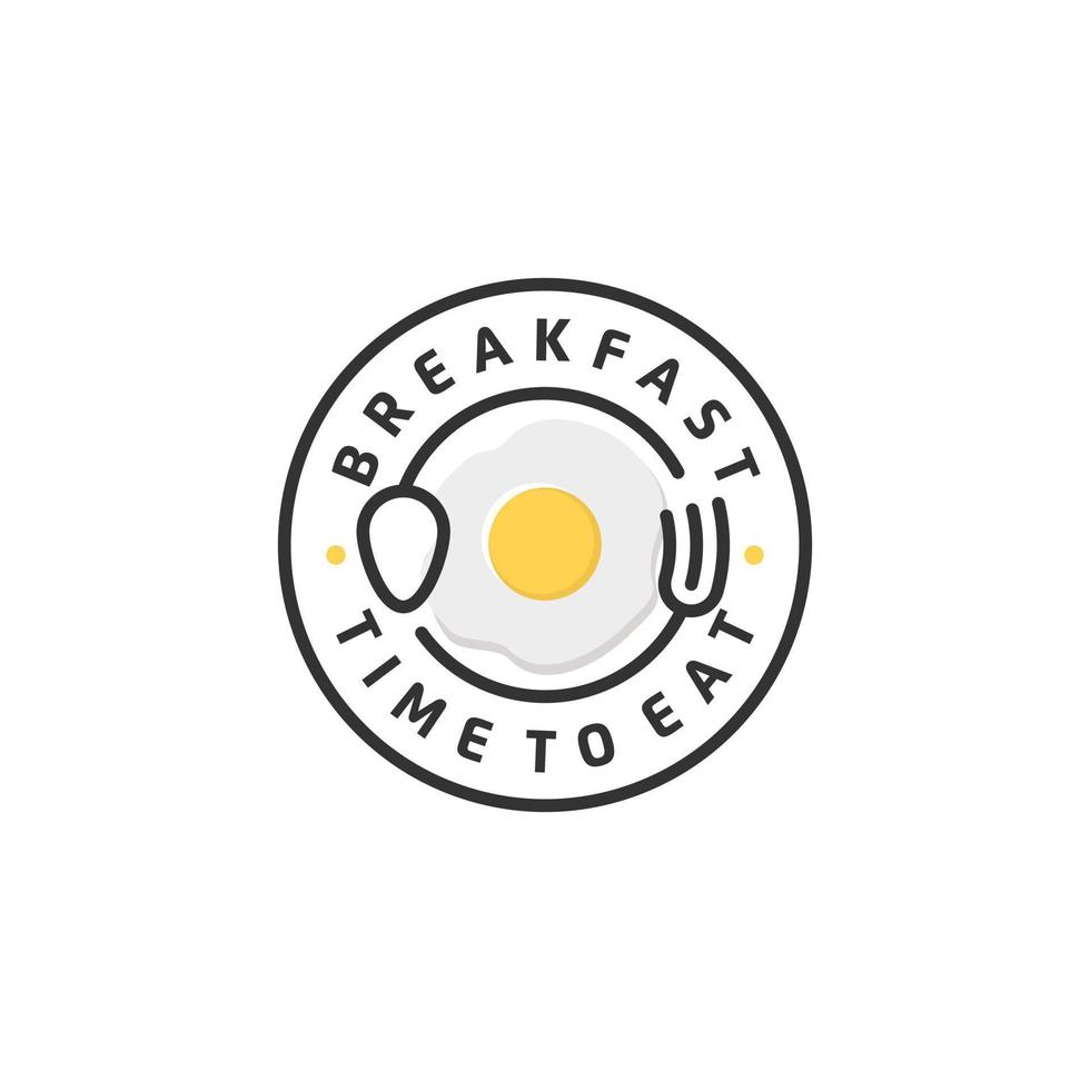 Breakfast restaurant with spoon fork hipster vintage retro badge emblem logo design vector