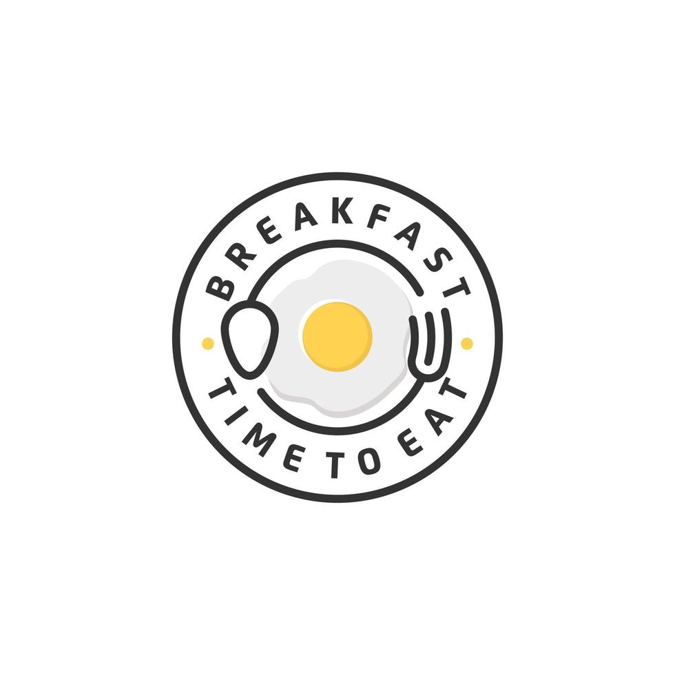 restaurante de desayuno con cuchara tenedor hipster vintage retro insignia emblema diseño de logotipo vector