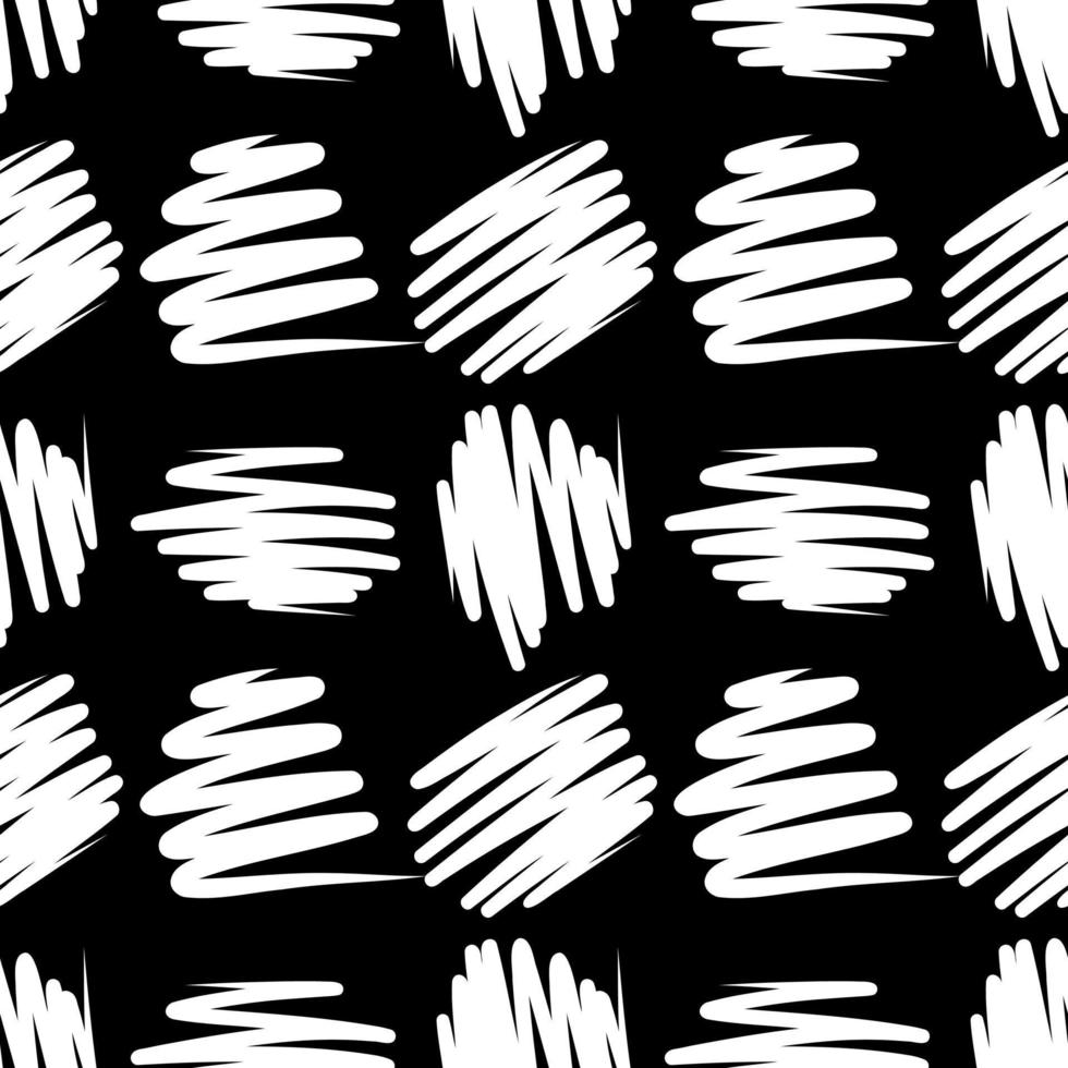 Black and white pattern with scribbles and strokes vector