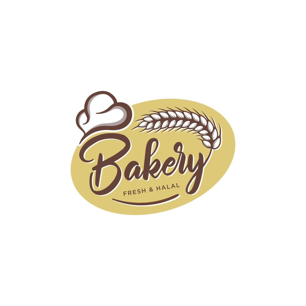 Vintage retro classic bakery bake shop label sticker logo design template vector