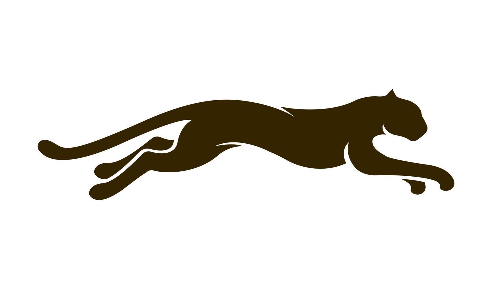 silueta de jaguar leopardo puma león pantera guepardo tigre diseño de logotipo vector