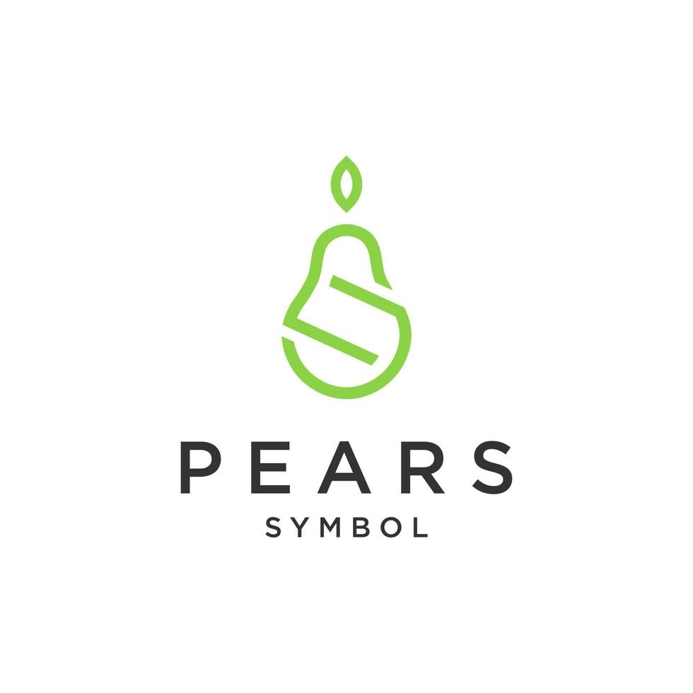 Pear fruit logo with Initial letter S design vector template