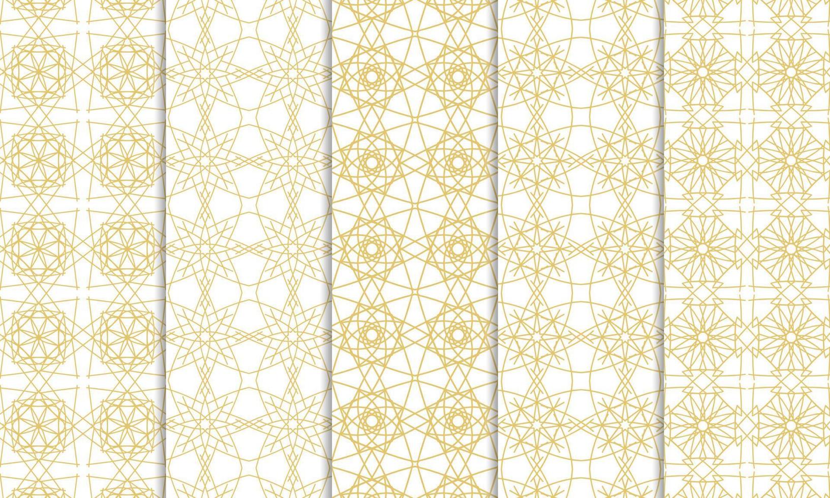 Set of islamic, ornamental, artistic, decoration and seamless patterns. Perfect to background, fabric, etc. vector