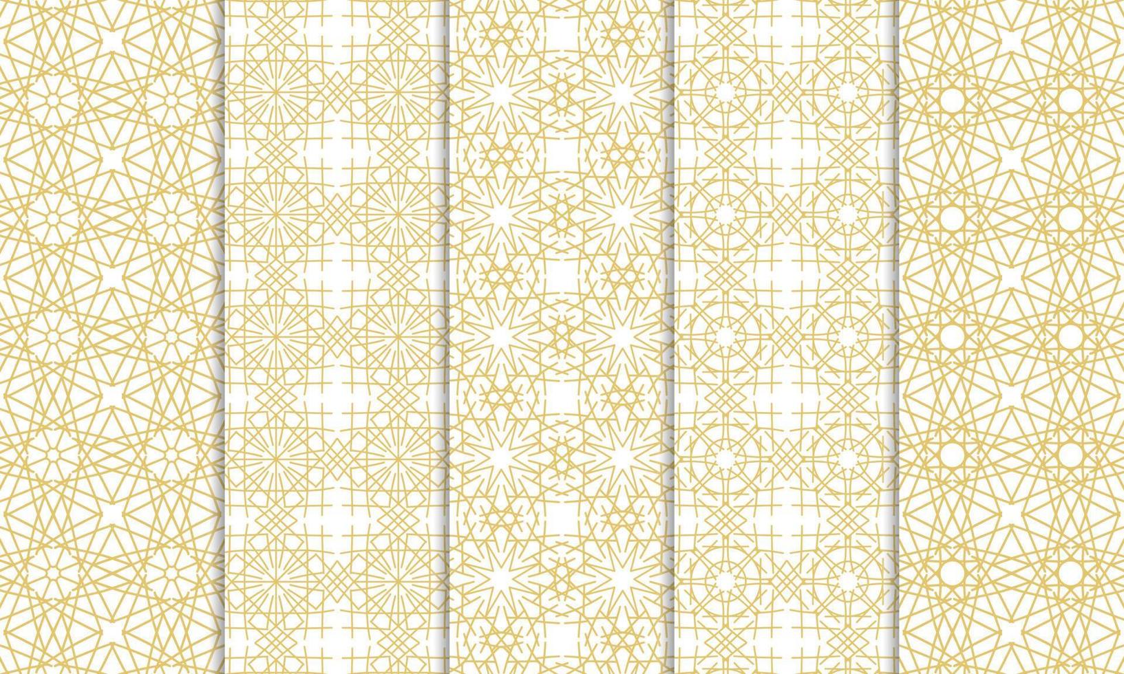 Set of islamic, ornamental, artistic, decoration and seamless patterns. Perfect to background, fabric, etc. vector