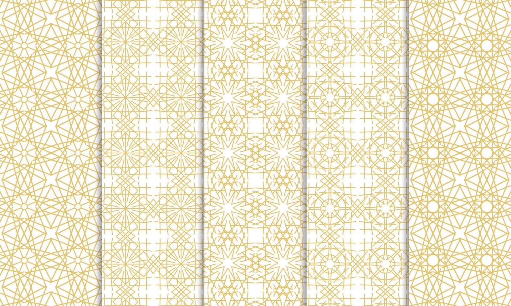 conjunto de patrones islámicos, ornamentales, artísticos, decorativos y sin fisuras. perfecto para fondo, tela, etc. vector