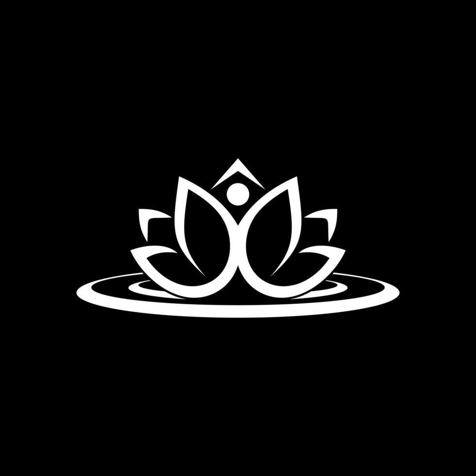 healty lotus aesthetics. a logo illustration of a combination of a lotus flower with a healthy person vector