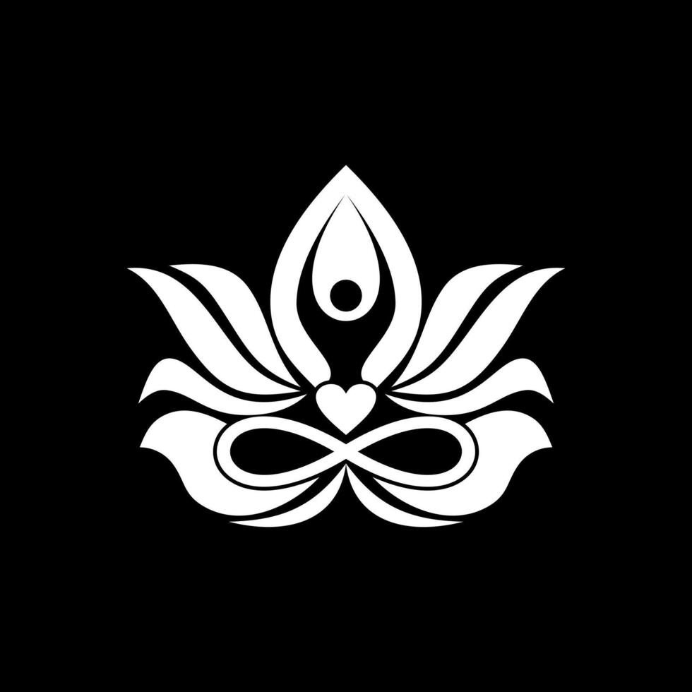 energéticos del yoga. una ilustración del logotipo de personas que hacen yoga para el equilibrio, la curación y la salud vector