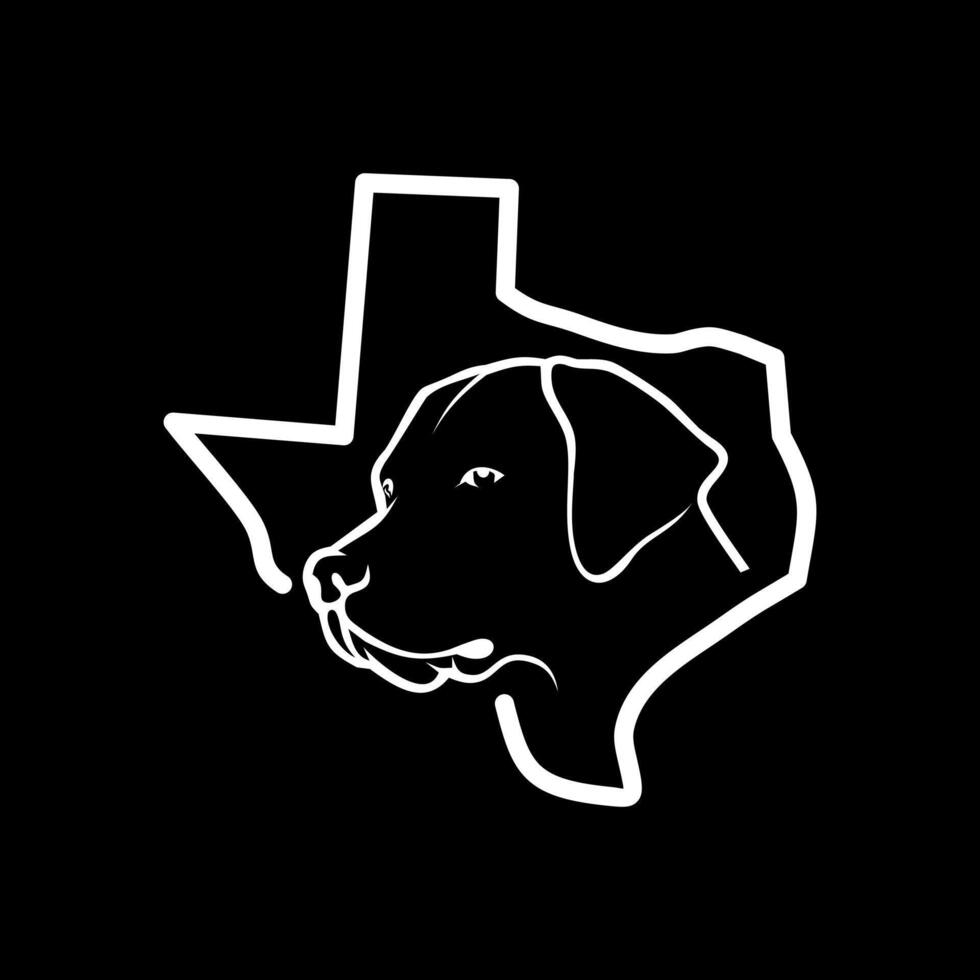 texas dog. a logo illustration of a combination of texas and dogs vector