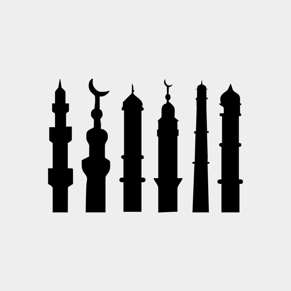 mosque silhouette. mosque design elements vector