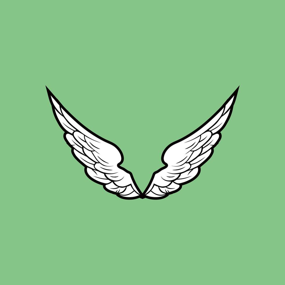 wing shape in black and white illustration design vector