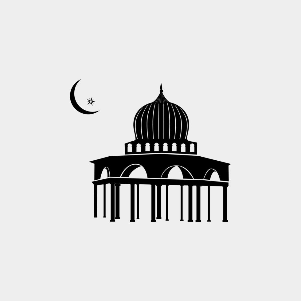 mosque silhouette. mosque design elements vector