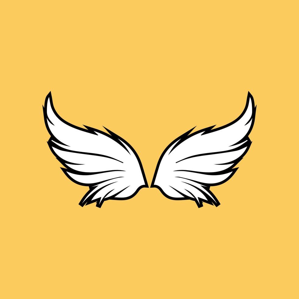 wing shape in black and white illustration design vector