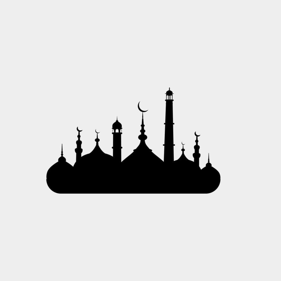 mosque silhouette. mosque design elements vector