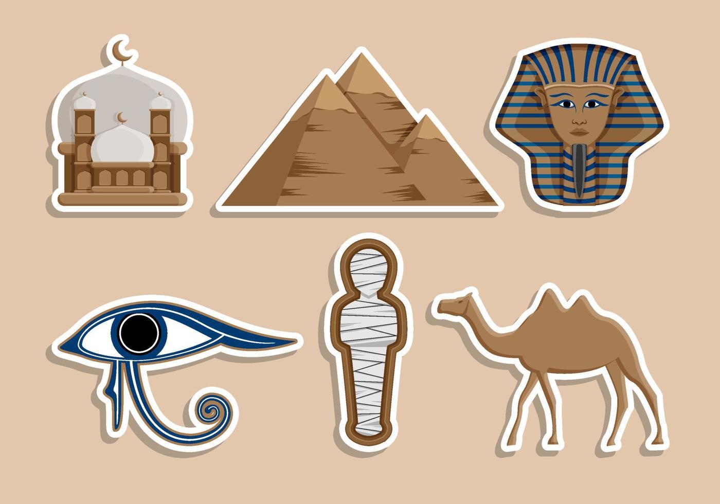 colección de pegatinas de momias egipcias vector