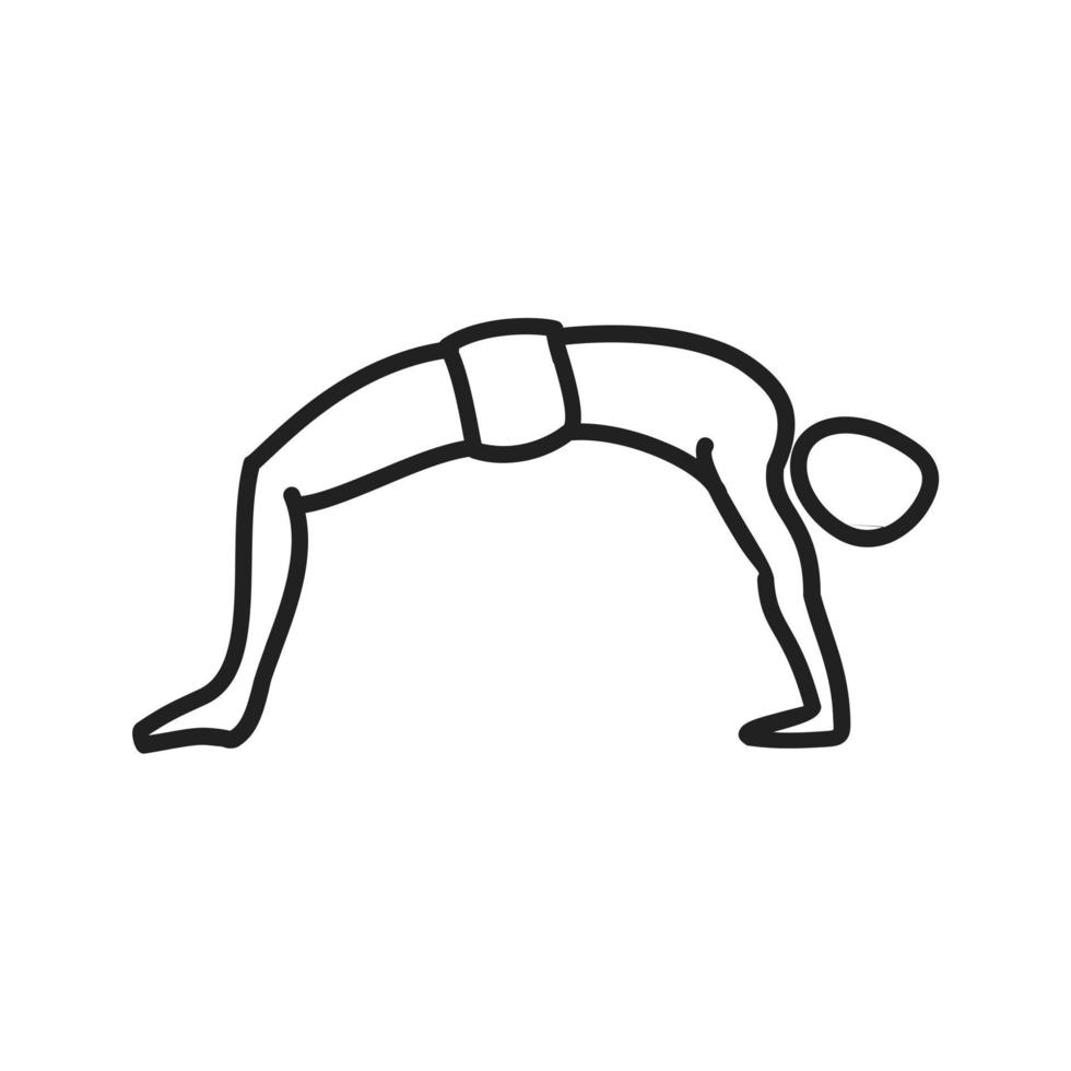 Upward Bow Pose Line Icon vector