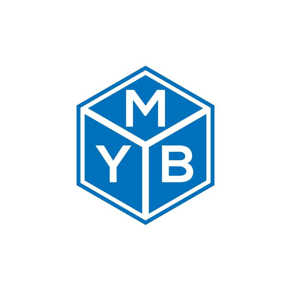 diseño del logotipo de la letra myb sobre fondo negro. concepto de logotipo de letra de iniciales creativas myb. diseño de letra myb. vector