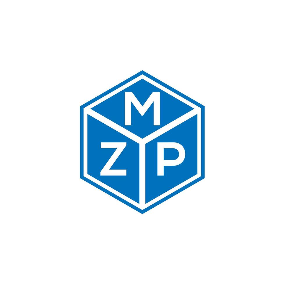diseño de logotipo de letra mzp sobre fondo negro. concepto de logotipo de letra de iniciales creativas mzp. diseño de letras mzp. vector