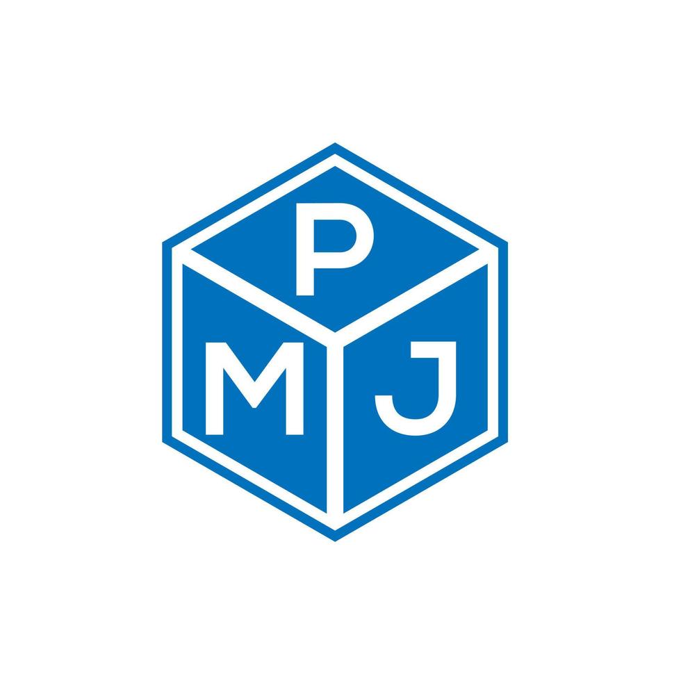 PMJ letter logo design on black background. PMJ creative initials letter logo concept. PMJ letter design. vector