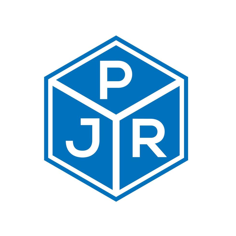 PJR letter logo design on black background. PJR creative initials letter logo concept. PJR letter design. vector