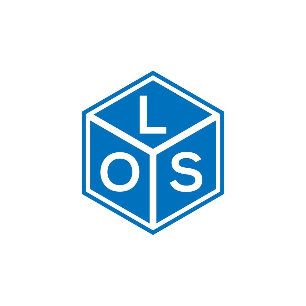 LOS letter logo design on black background. LOS creative initials letter logo concept. LOS letter design. vector
