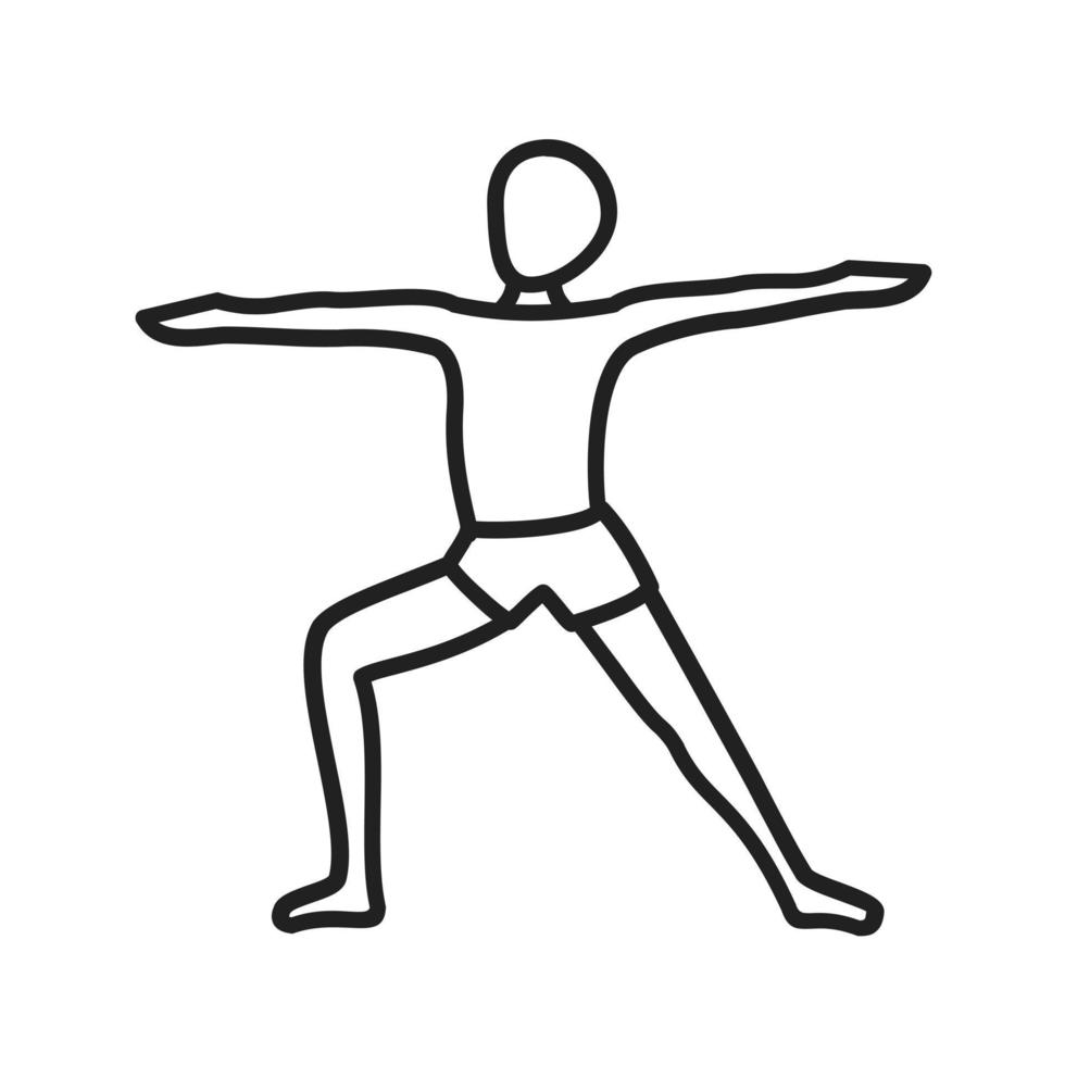 Warrior Pose Right Line Icon vector