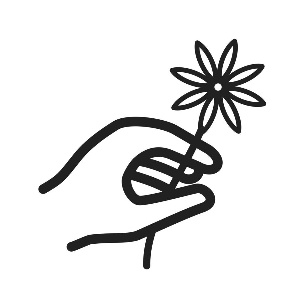 Holding Flower Icon vector