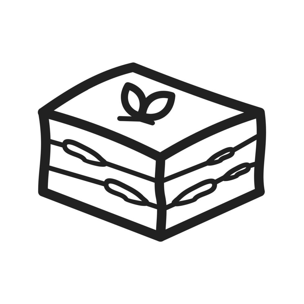 Tiramisu Line Icon vector