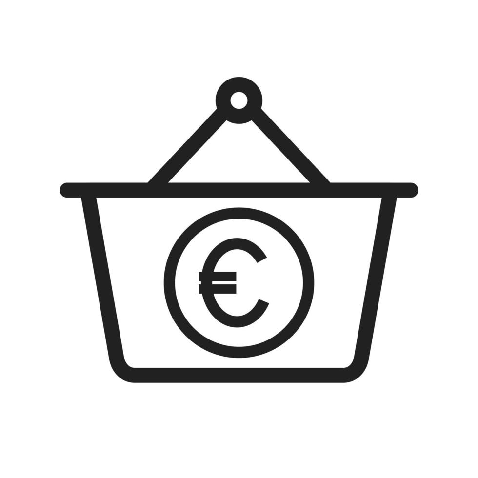 icono de la cesta del euro vector