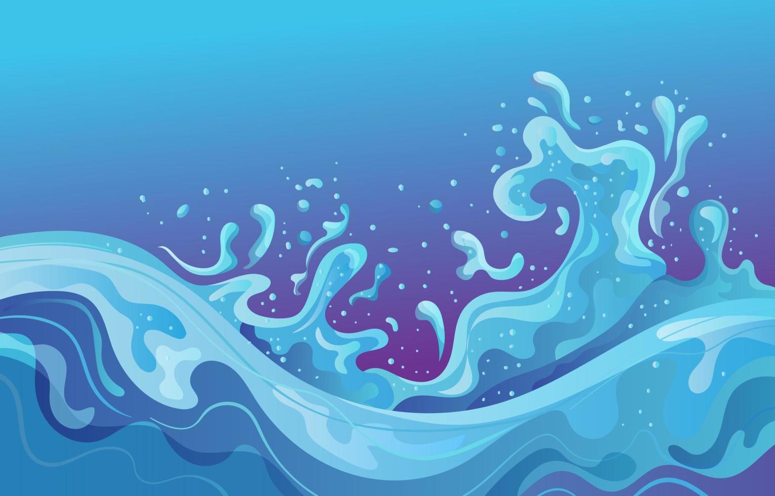 Blue Water Splash on Gradient Background vector