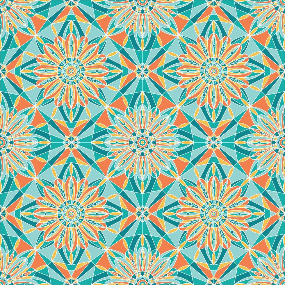 Colorful Mandala Seamless Pattern Background vector