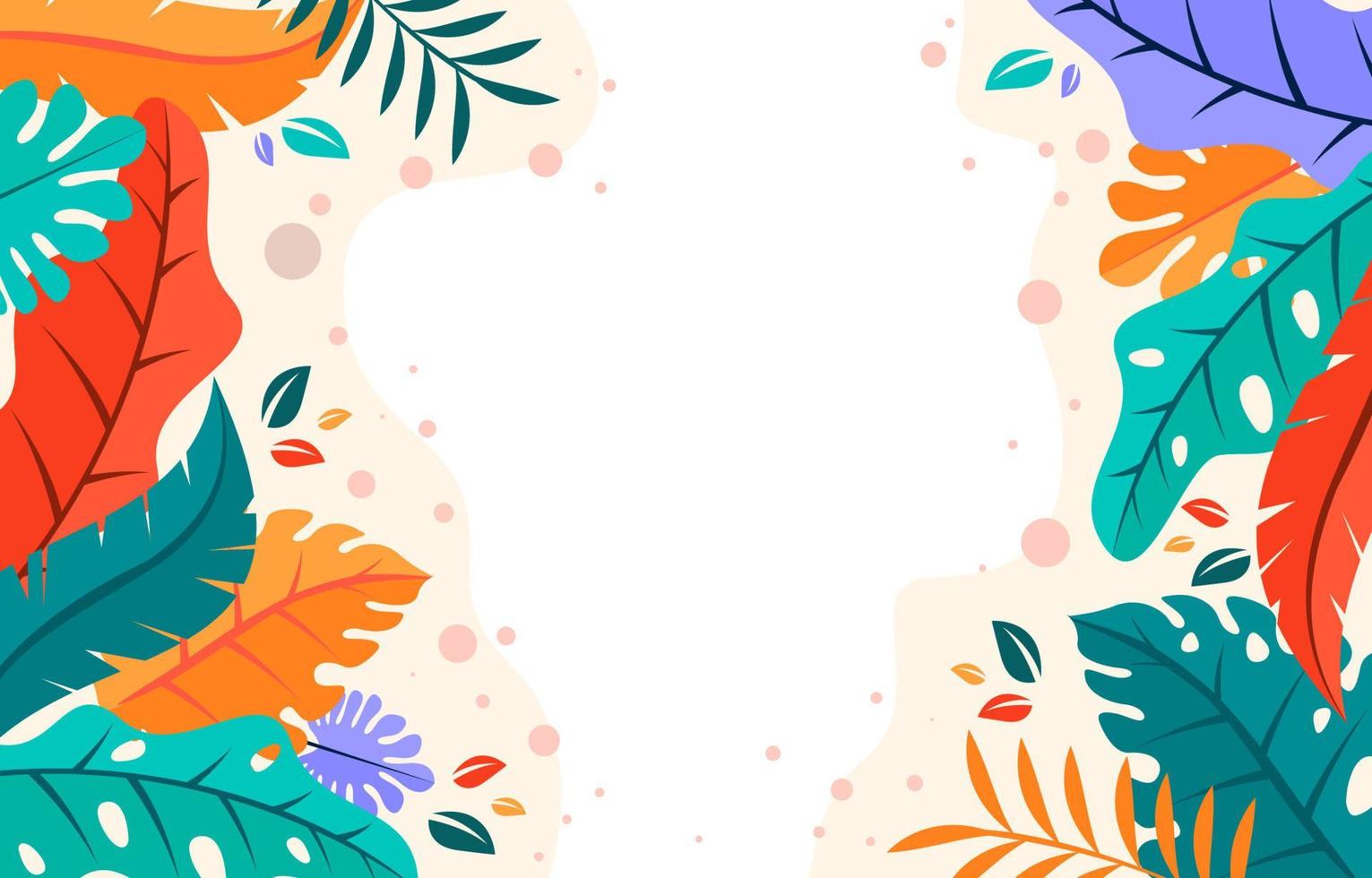 Summer Floral Flat Color Background vector