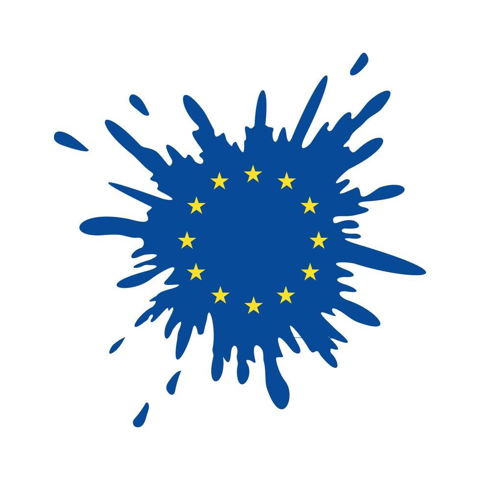 Splash with european union flag. EU vector splash flag. Can be used in cover design, website background or advertising