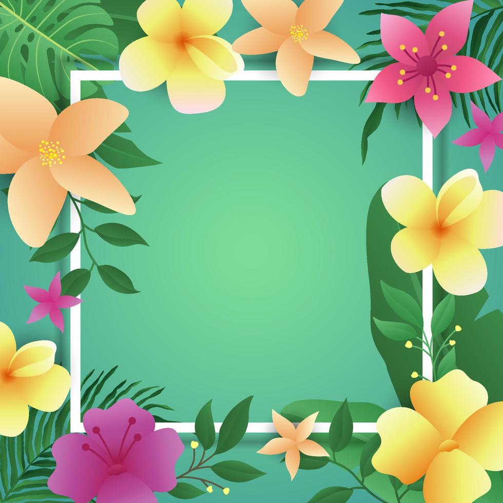 fondo floral de verano colorido vector