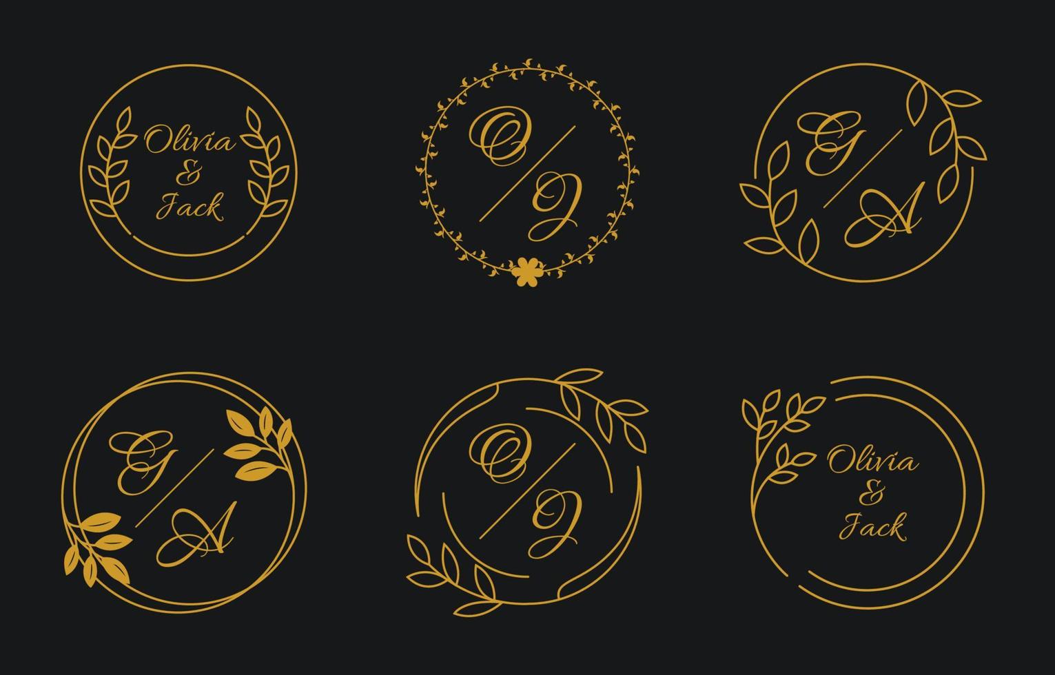 Luxury Wedding Monogram Set Collection vector