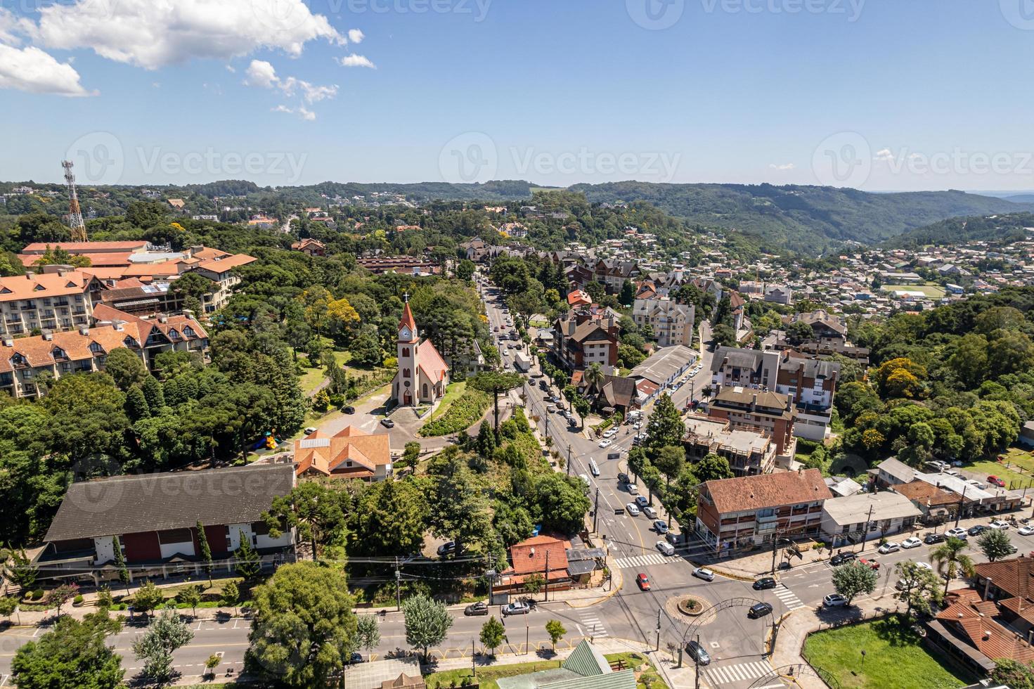 Aerial view of Gramado, Rio Grande do Sul, Brazil. Famous touristic city in south of Brazil. photo