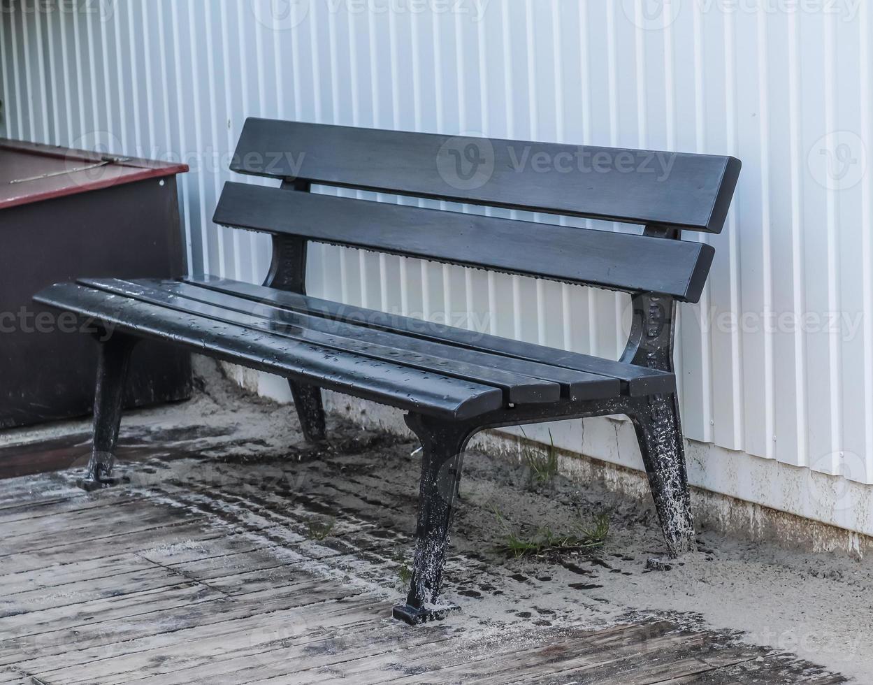 A public empty bench found in northern Europe photo