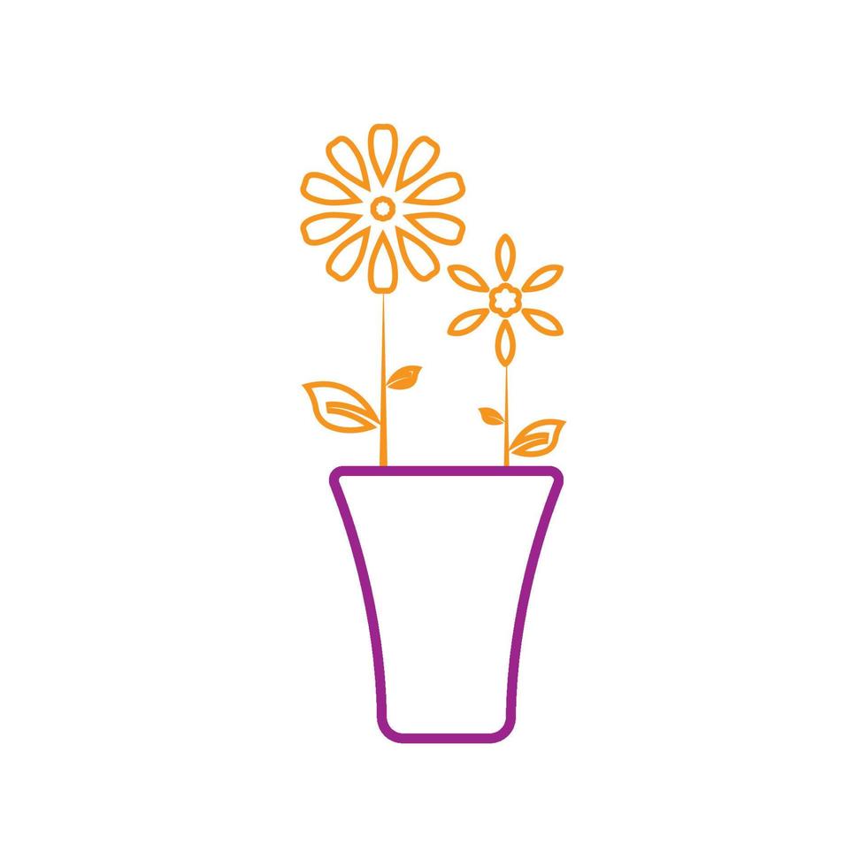 Flower vase vector icon