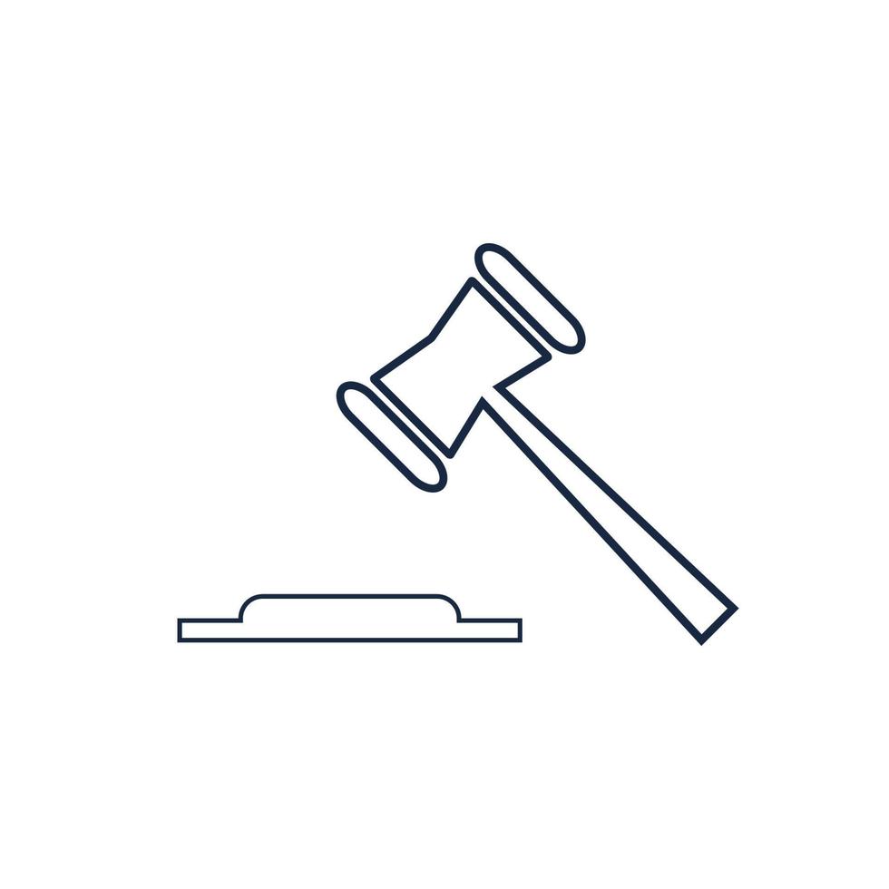Hammer of a judge icon vector