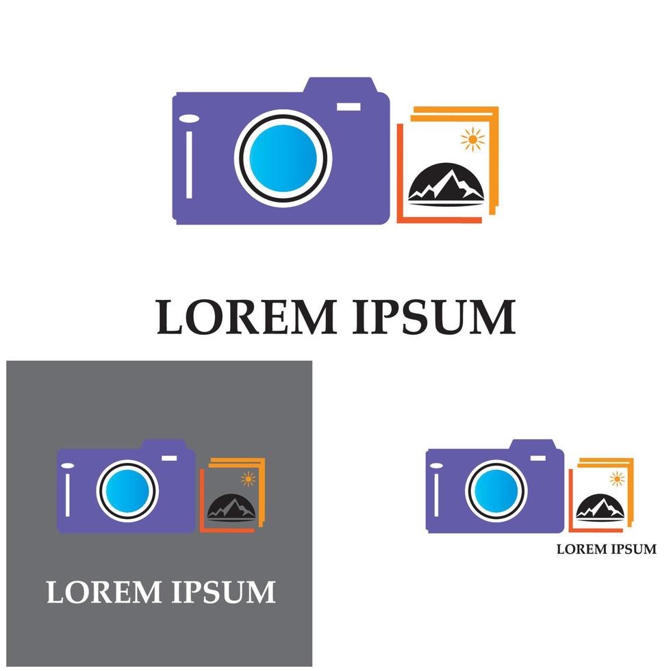 CAMERA with photo icon vector background