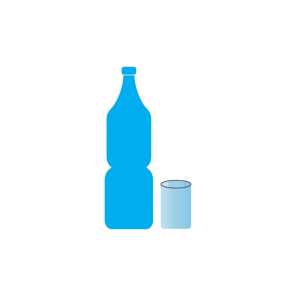 Plastic bottle and glass vector icon