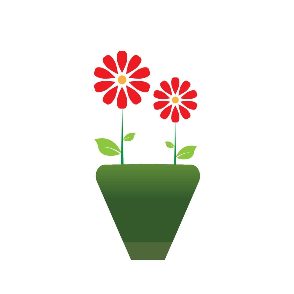 Flower vase vector icon