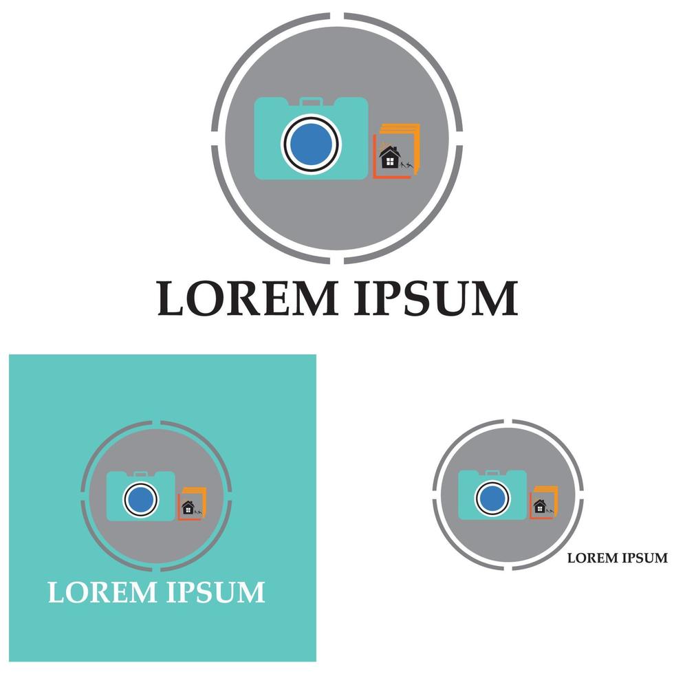 CAMERA with photo icon vector background