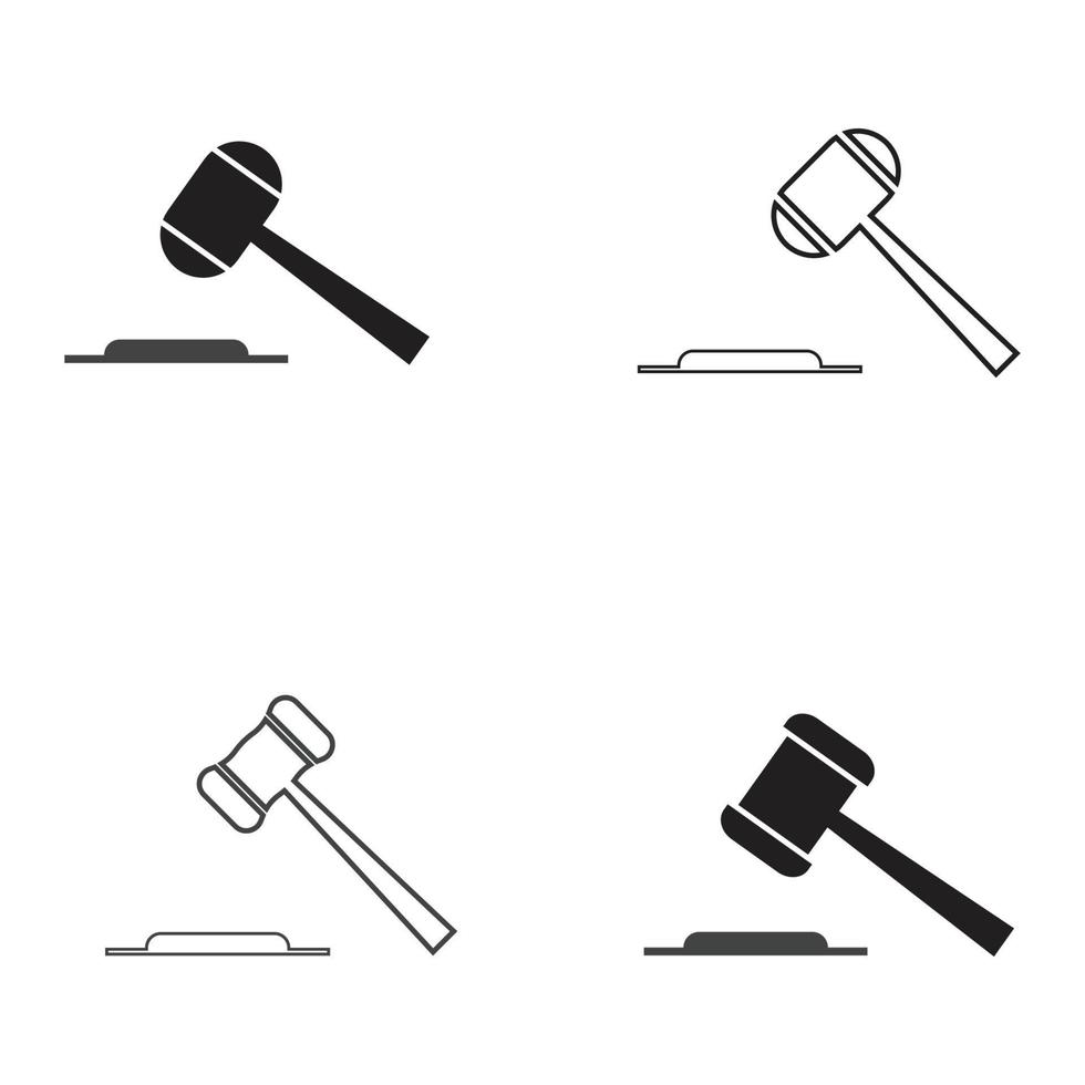 Hammer of a judge icon vector