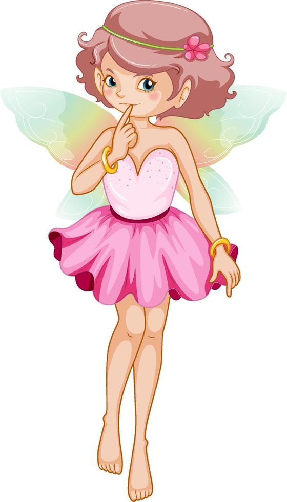 hermoso personaje de dibujos animados de niña hada vector