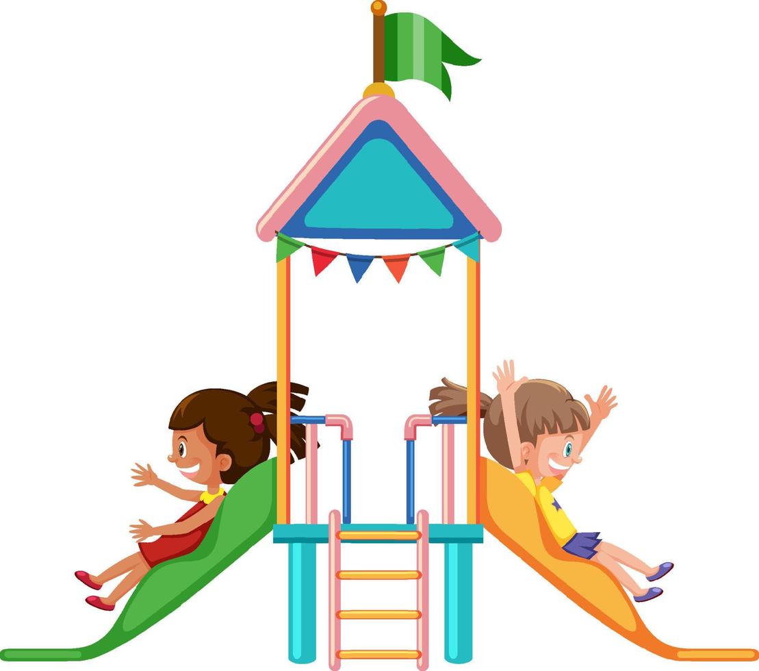 Outdoor playground slide for kids vector