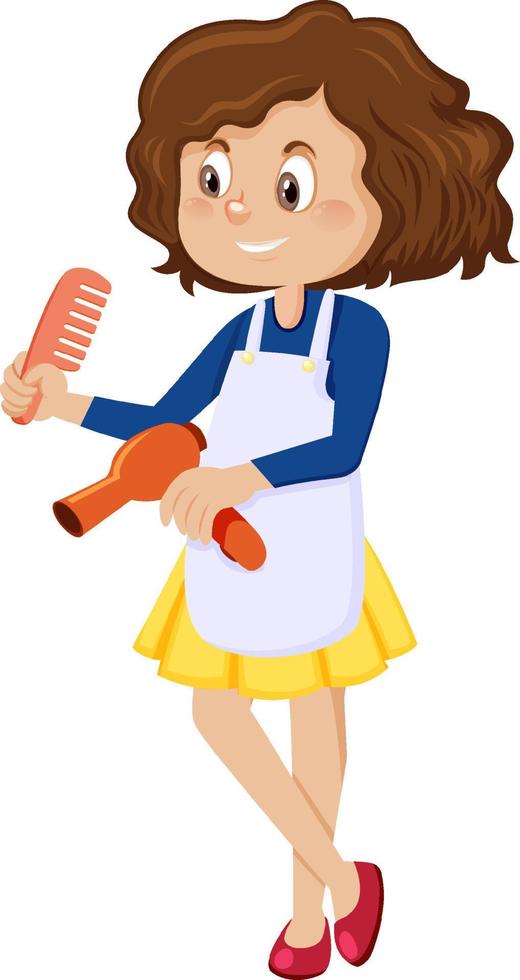Woman hairdresser holding her tools vector