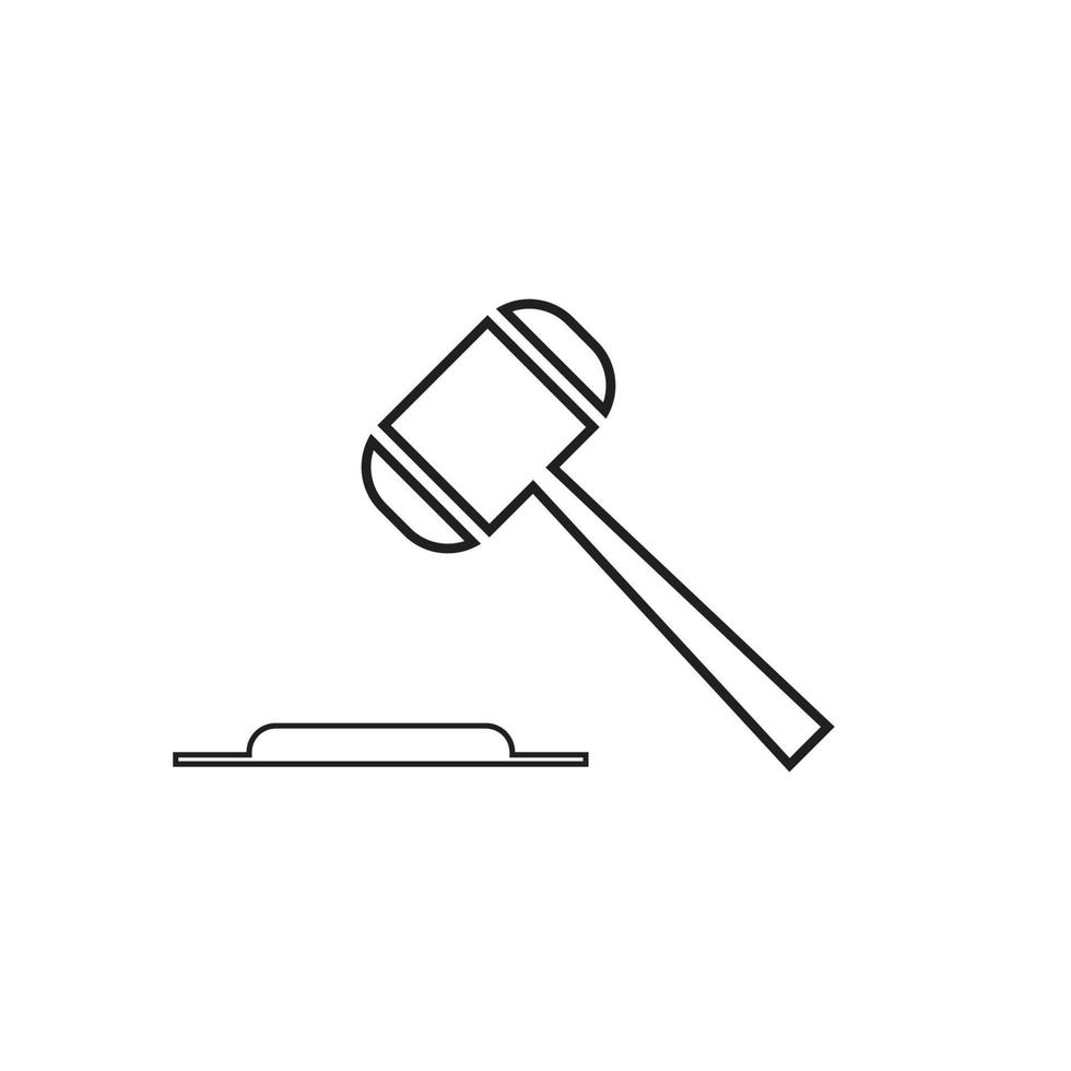 Hammer of a judge icon vector