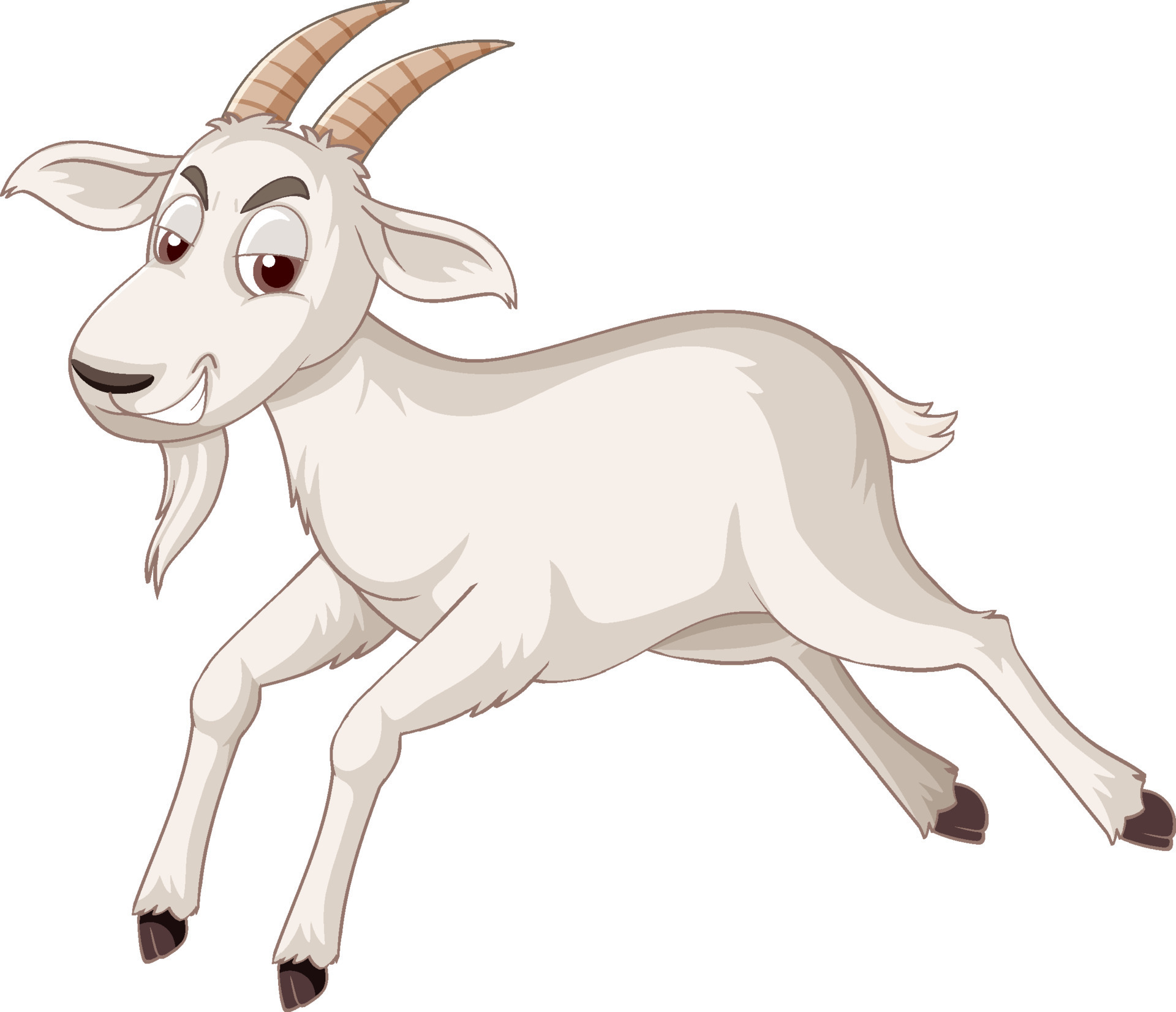 A white goat cartoon character 7562452 Vector Art at Vecteezy