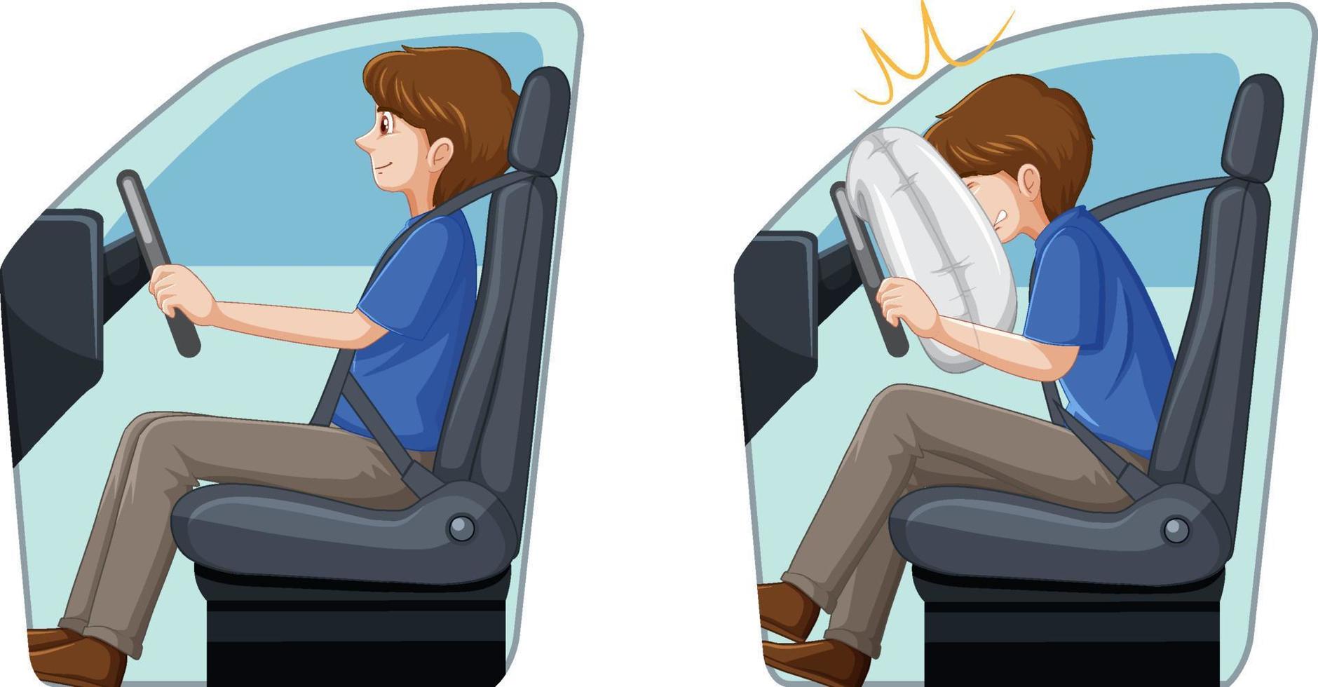 Man with sample of car accident vector